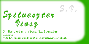 szilveszter viosz business card